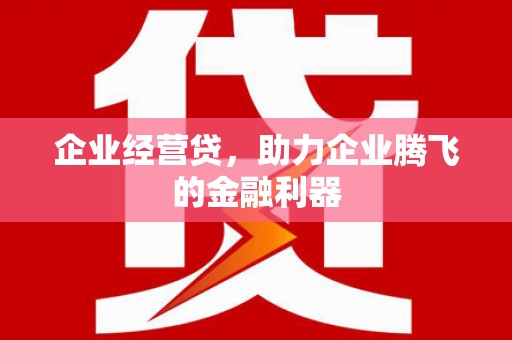 丰县企业经营贷，助力企业腾飞的金融利器