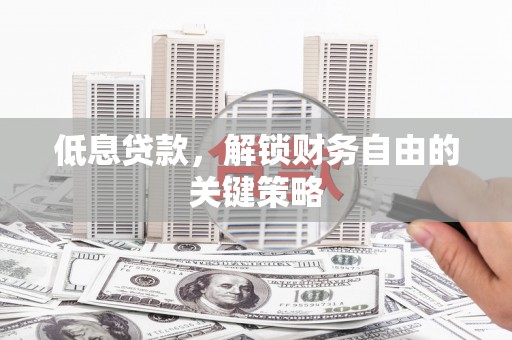 天河低息贷款，解锁财务自由的关键策略