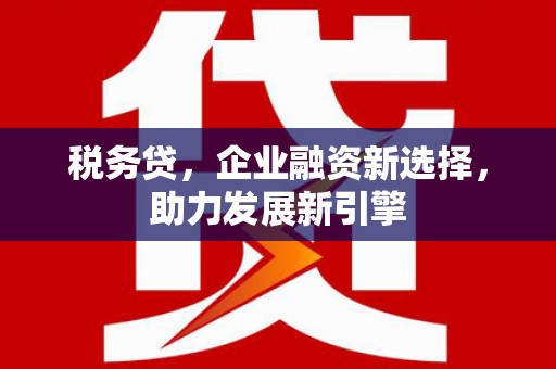平镇税务贷，企业融资新选择，助力发展新引擎