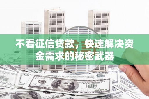 天水不看征信贷款，快速解决资金需求的秘密武器